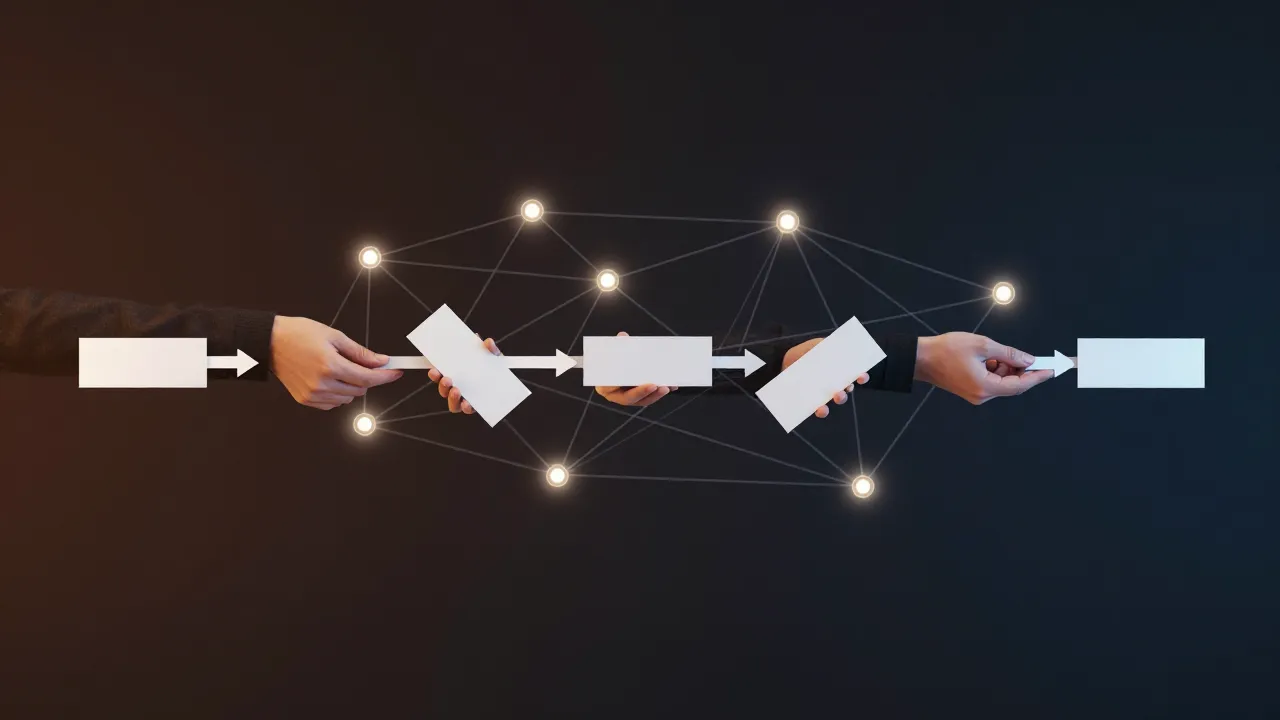 Cadena de delegación multi-hop con nodos conectados