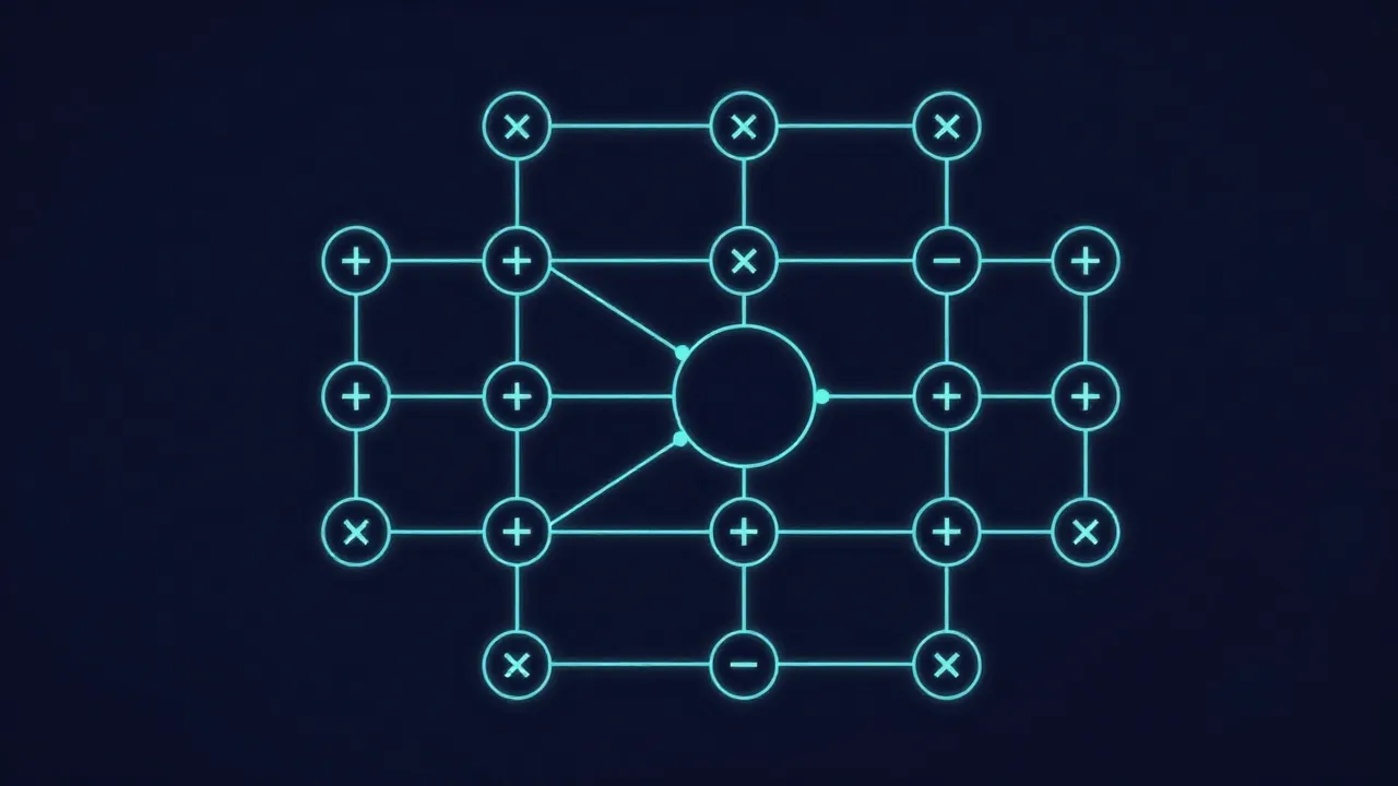 Diagrama de un circuito aritmético mostrando puertas de suma y multiplicación conectadas por alambres, con entradas públicas y privadas