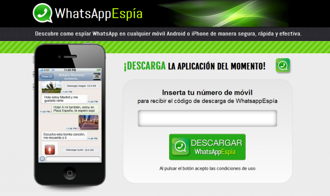 estafa sms whatsapp espia